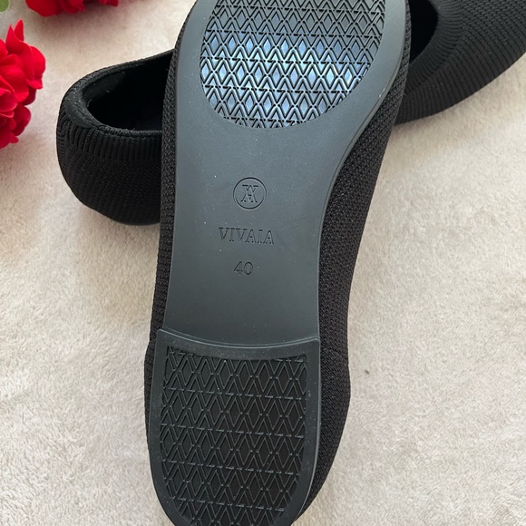 VIVAIA Women's Black Round Toe Flats EU Size 40 - Picture 7 of 8